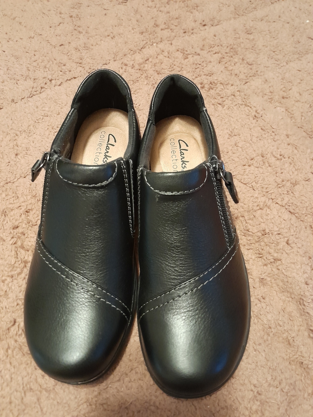 Clarks Collection Womens 6.5 Black Leather Dress Shoes